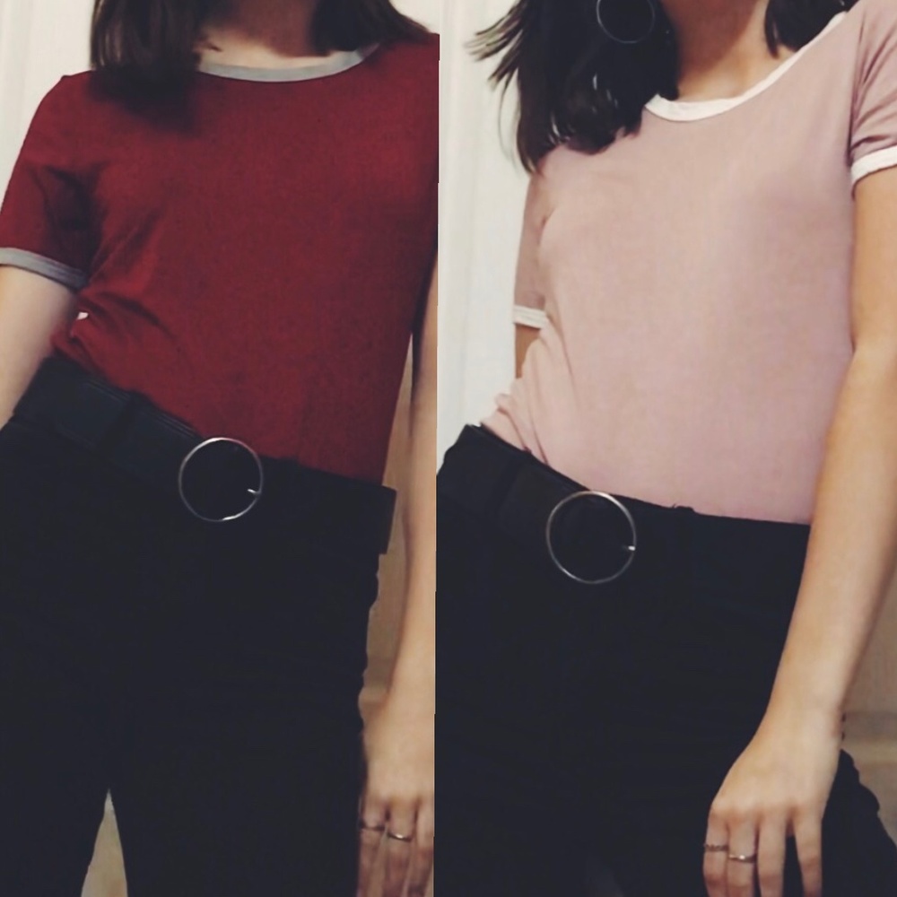 2 T-Shirts colored maroon and lavender 🎨🍍